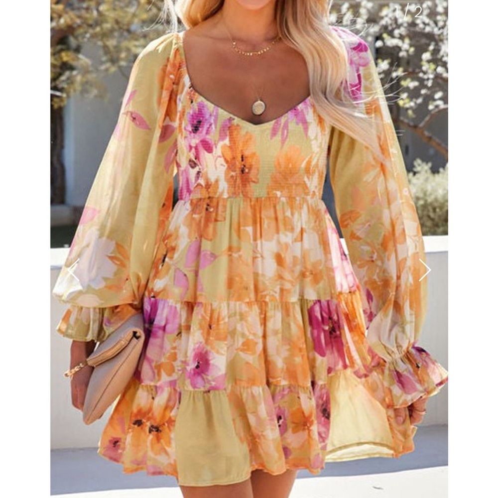 Francesca’s flower tiered dress